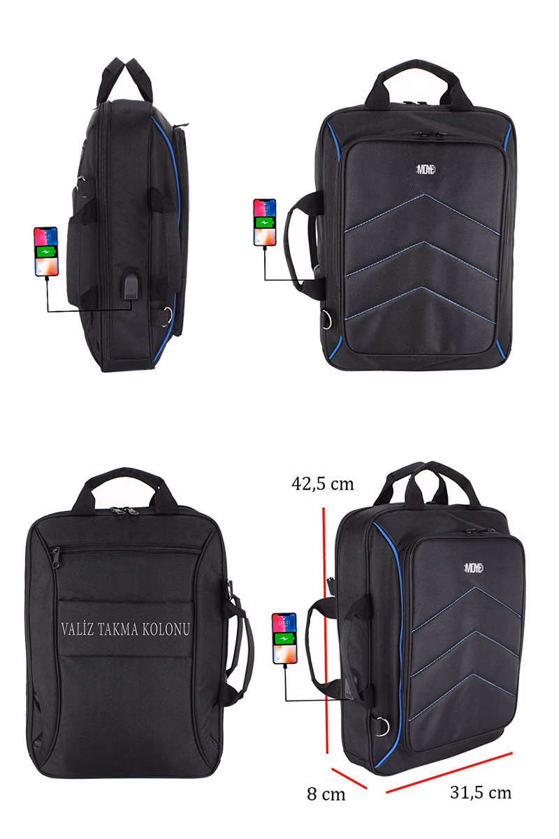 Powerbank Cepli Laptop Sırt Çantası 6