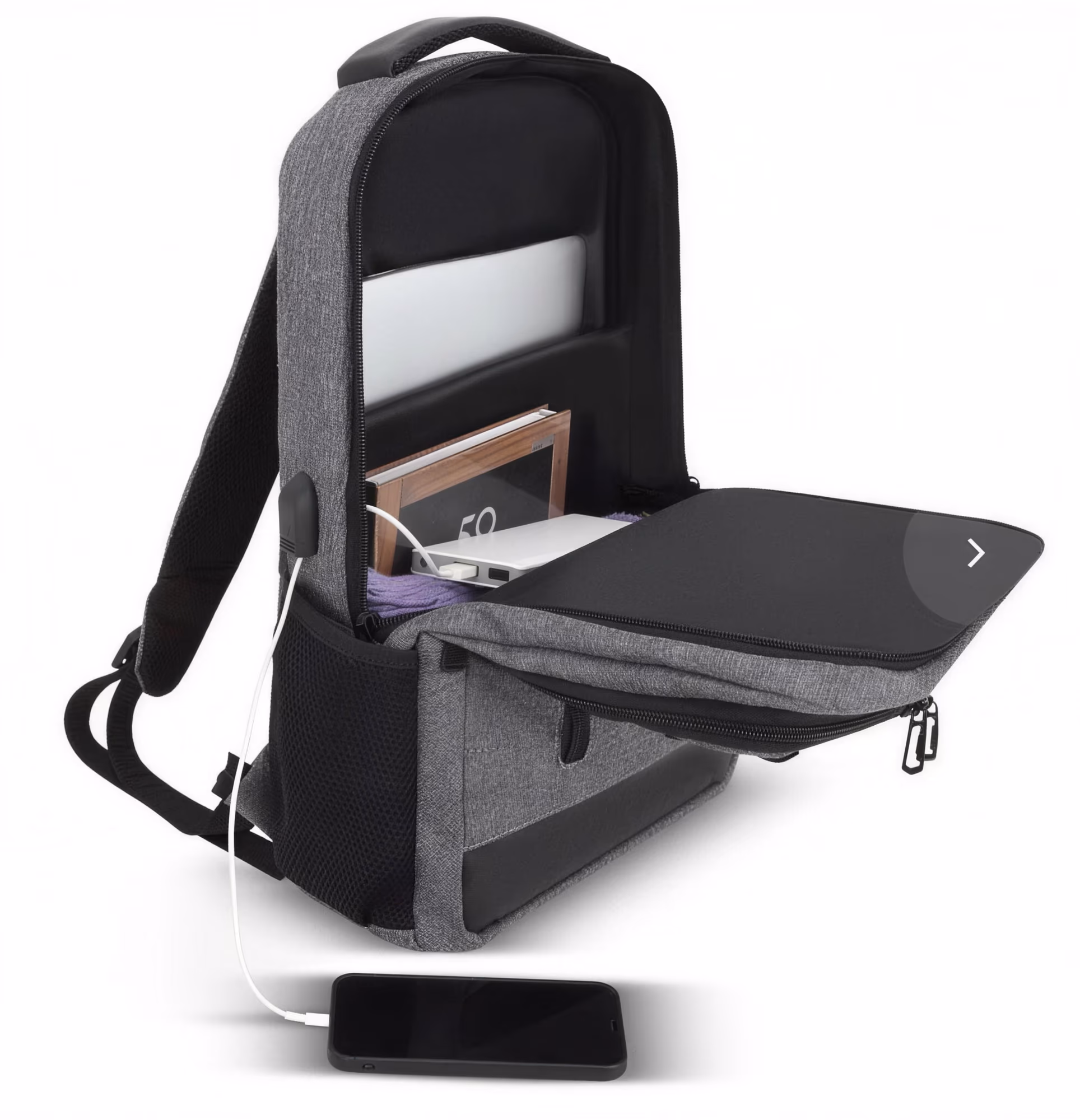 USB Girişli Seyahat Laptop Sırt Çantası 5