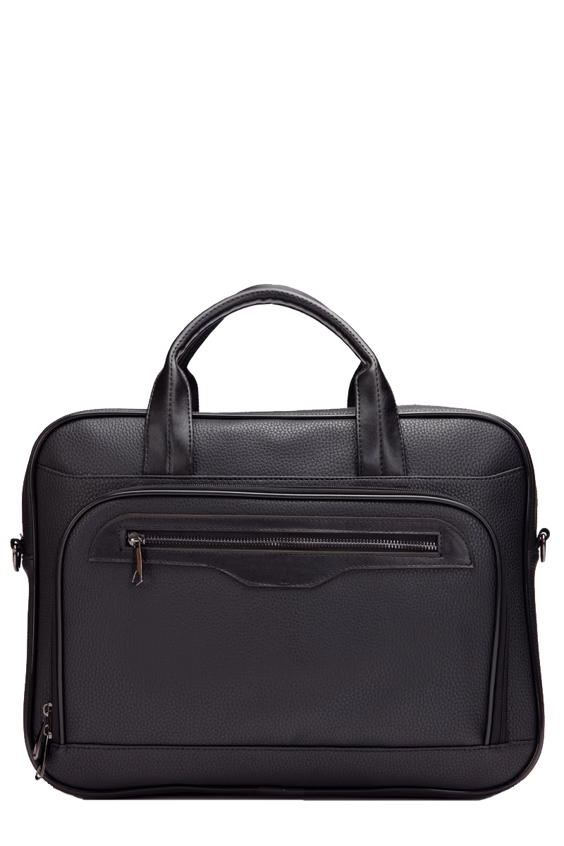 Dual-Handle Briefcase - Suni Deri Evrak Çantaları